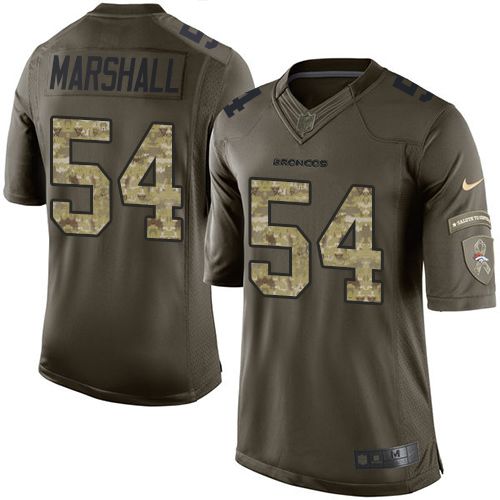 Nike Broncos #54 Brandon Marshall Green Men's Stitched NFL Limited Salute To Service Jersey - Click Image to Close